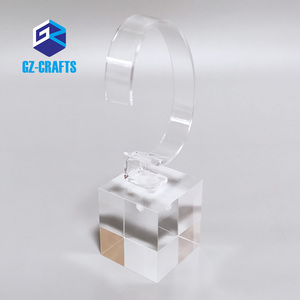 Support de montre moderne en acrylique transparent 40x40x40mm avec clip en C - Product Image 1