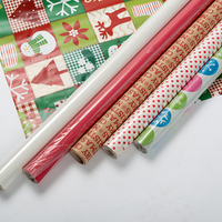 Rouleau de papier d'emballage de Noël à impression personnalisée et cadeau floral imperméable à l'eau à prix réduit vente en gros
