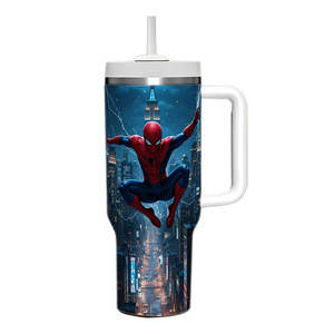 Vaso Térmico <span class=keywords><strong>de</strong></span> Acero Inoxidable <span class=keywords><strong>de</strong></span> 40 oz con Diseño <span class=keywords><strong>de</strong></span> Spider-Man, Vaso para Auto con Asa, Vaso para Hielo - Product Image 3