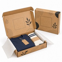 Boîte d'expédition en carton ondulé kraft personnalisée biodégradable pour l'emballage de vêtements et de chaussettes, boîte d'abonnement recyclable