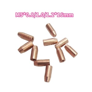 Punta de contacto para antorcha de soldadura láser M5 0.8 1.0 1.2mm, cabezal de alambre guía de cobre puro para máquina de soldadura láser - Product Image 1