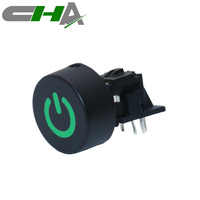Interrupteurs à bouton-poussoir éclairés par LED rouge et verte de type angle droit série CHA C601B avec capuchon rond