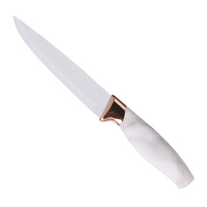 Juego de cuchillos de cocina con revestimiento blanco, juego de cuchillos de Chef con soporte de bloque, oro rosa, 5 uds., gran oferta - Product Image 5