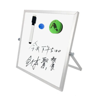 Petit tableau blanc effaçable double face magnétique pliable à 360 degrés avec support
