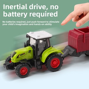Modellino in Plastica Scala 1:5 Trattore Agricolo a Inerzia con Carro, Giocattolo per Bambini da 0-24 Mesi - Product Image 4