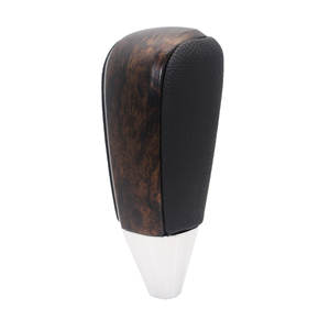 Pommeau de levier de vitesse universel en cuir, grain de bois, base conique noire, ergonomique, pour Toyota Land Cruiser Prado, filetage de 8mm - Product Image 2