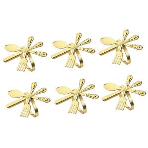 Servilletero de metal duradero de alta calidad con diseño clásico resistente al deslustre para arreglos decorativos de vajilla de boda - Product Image 2