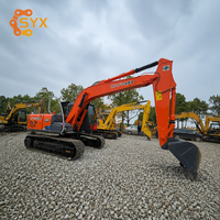 Стабильно работающий землеройный экскаватор Hitachi ZX120, 0.52м, 12 тонн, б/у, гусеничный, для дорожного строительства