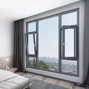 Fenêtre en aluminium à isolation phonique pour maison résidentielle Deezon, design à panneau de verre fixe avec fenêtre ouvrante - Product Image 1