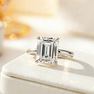 Jewelry Supplier Customizable S925 <b>Silver</b> Emerald Cut Zircon <b>Ring</b> Party Fashion Ladies Promise Wedding Anniversary Gift Rhodium - Product Image 3