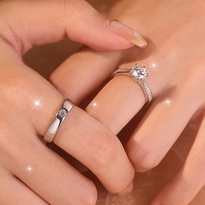 Joias de Prata Esterlina 925 para Casal com Moissanite, ODM OEM de Fábrica, para Noivado, Casamento, Aniversário e Presente de Aniversário - Product Image 3