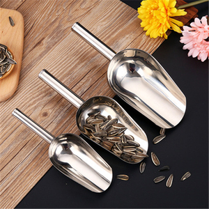 Vente flash : équipement d'alimentation pour animaux de compagnie, pelle à nourriture en acier inoxydable, pelle à fond incurvé, <span class=keywords><strong>spatule</strong></span> d'alimentation pour animaux - Product Image 1