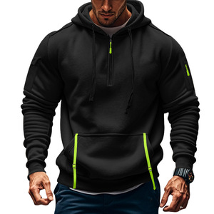 Sweat-shirt à capuche pour homme doublé en polaire avec plusieurs poches zippées, grande taille, automne-hiver, décontracté, respirant, vêtements de sport - Product Image 4