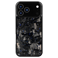 Coque de téléphone antichoc en fibre de carbone forgée à motif large 2026 pour iPhone 18 17 16 15 14 13 Pro Max et 14 Plus