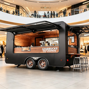 Outdoor Street Vending Hamburger Pizza <b>BBQ</b> Mobile Coffee Street Vend Cart Food Truck Trailer with Stove <b>Tables</b> Inside - Product Image 3
