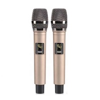 Microphone sans fil à deux mains, carte son 4 canaux en métal, mixeur |   Batterie à réduction de bruit pour l'enregistrement en studio et le streaming en direct