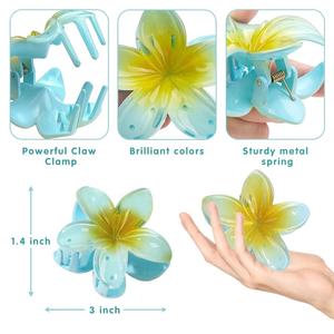 <span class=keywords><strong>PL</strong></span> diskon besar aksesoris rambut perempuan wanita manis penjepit rambut bunga hawaii cakar rambut bunga transparan - Product Image 6