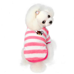 Factory Wholesale Cute Casual <strong>Small</strong> <strong>Dog</strong> Pet Clothes Winter Warm Fleece <strong>Coats</strong> with Color Stripes Solid Pattern Cat <strong>Dog</strong> Clothing - Product Image 6