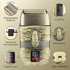 IRUIBEAUTY 2022D <span class=keywords><strong>tagliacapelli</strong></span> ricaricabile professionale con 8 pettini guida tutto in metallo rasoio Trimmer da uomo Set toelettatura - Product Image 3