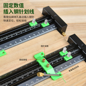 Aluminum Alloy T Type Scribing Ruler With Steel Needle Adjustable Line Guide For Civil Engineering Measurement - Product Image 1
