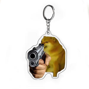 Cheems Akita Chai พวงกุญแจรูปสุนัขน่ารักๆหนังสือสีแดงเล่มเล็กๆเขย่ามีเสียงดังพวงกุญแจ D-made ห่วงโซ่ที่วาง - Product Image 6