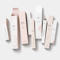 Boîte d'emballage fine à double rabat en carton plié en papier écologique personnalisé pour stylo à huile pour cuticules, produits cosmétiques et de beauté