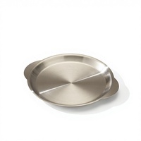 Roestvrijstalen milieuvriendelijke voedselveilige borden met handgrepen, Koreaanse stijl, minimalistisch design, bottenbakje, fruitbord, goudkleurig