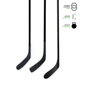 Bâton de hockey droitier intermédiaire P28, flex 55, en fibre de carbone, construction monobloc, logo personnalisé, point de flexion bas/moyen pour - Product Image 4