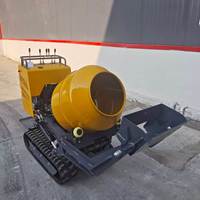 Nouveau modèle de mini-bétonnière autoportante hydraulique diesel sur chenilles pour chantier de construction en espace restreint et infrastructures