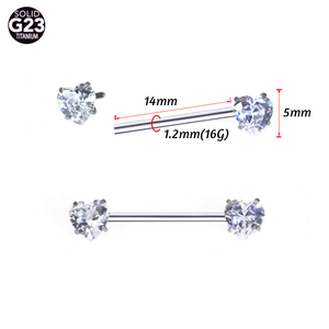 G23 Titan Nippel Brust Nippel Piercing Silber vergoldet Nippel Ring Piercing Schmuck für Damen und Herren - Product Image 2