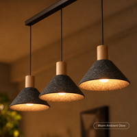 Lampe suspendue LED en feutre PET durable, hauteur réglable, haute luminosité, lumière blanc chaud protectrice pour les yeux, installation facile pour la maison