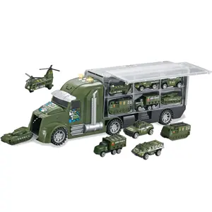 Bestes Geschenk Truck Spielzeug für Kinder Military Series Spielzeug Autos und LKWs mit Licht und Sound Slide Container Transport Truck Spielzeug