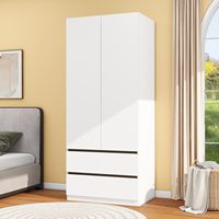 Armoire blanche avec 2 tiroirs