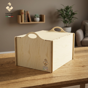 Cestino grande italiano di alta qualità EUROSUD in legno di betulla larghezza 50 cm con sistema ad incastro facile per negozi - Product Image 3