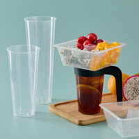 500ml 700ml Snack and Drink Hotpot en plastique avec paille et plateau à collation Bol pour Cola Fruit Tea Popcorn 2 en 1 Boisson