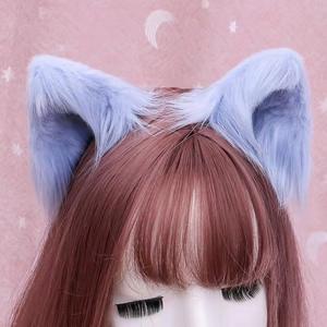 Lovely Faux Fox Fur Long Plush Cosplay Pinzas para el cabello Orejas de gato Suministros para fiestas Joyería para el cabello Headwear Horquillas - Product Image 5