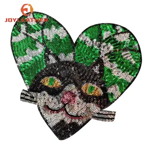Diamond Cartoon Animal 3d Love Cat Embroidery Patch Cartoon Animal Sequins Embroidery Patches