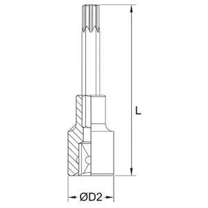 FERVI - BN423L055A 1/2 ''Long Torx bit socket - EAN 8012667282554 HAND SOCKETS 1/2" - Product Image 2
