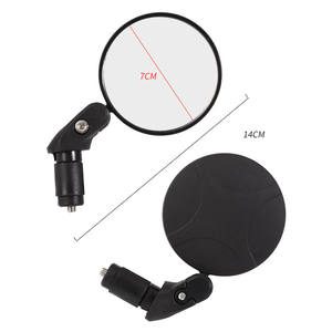 Espejo retrovisor para bicicleta, soporte de manillar ajustable, convexo, plegable, de 14Cm, para bicicletas de montaña y carretera, color negro - Product Image 1