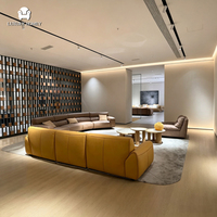 Ensemble de canapés en cuir italien de l'usine de Foshan, mobilier de salon, ensemble de canapés modernes sectionnels pour villa et hôtel