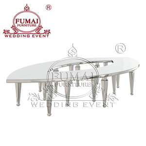 Fábrica al por mayor moderno Hotel muebles MDF y acero inoxidable de lujo comedor al aire libre boda banquete Mesa oro - Product Image 6