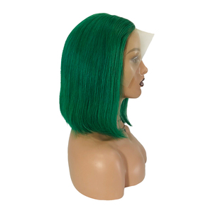 Bán Buôn Nguyên Brazil Tóc Màu Xanh Lá Cây Màu Sắc Bob Tóc Giả Glueless Tóc 13X4 Ren Phía Trước Tóc Con Người Ngắn Bob Tóc Giả Cho Phụ Nữ Da Đen - Product Image 3