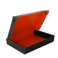 Boîte en carton personnalisée, doublure intérieure orange vif, surface vierge, écologique, recyclable, pliable, emballage cadeau pour expédition