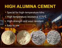 Ciment réfractaire à haute teneur en alumine CA résistant au feu, ciment d'aluminates de calcium pour four à haute température