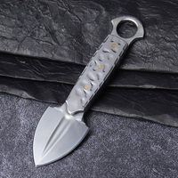 Couteau de chasse à lame fixe en acier inoxydable Bochen anti-corrosion, dureté 58, taille mini avec étui en cuir pour le camping en plein air
