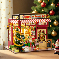 Kit de maison miniature en bois à assembler soi-même en 3D, mini puzzle de décoration, modèles de construction assemblés à la main, cadeau de Noël, cabane