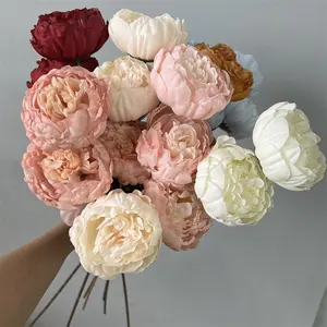 Hot Sale Wedding Decoration Flower 3 Head Peonies Artificial Flower