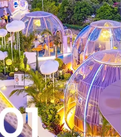 Tentes à bulles en polystyrène PC au design moderne pour restaurants en plein air, hôtels et villas-pour dîner sous le dôme