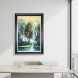 Pintura de Arenisca Hecha a Mano con <span class=keywords><strong>Paisaje</strong></span> de Zhangjiajie, Arte de Pared de Montañas para Decoración del Hogar y Adorno, Obra de Arte Grande para Regalo - Product Image 4