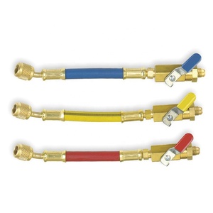 Ensemble de tuyaux de charge de réfrigération 1/4 "outils de charge de climatisation à filetage SAE avec robinet à tournant sphérique - Product Image 2